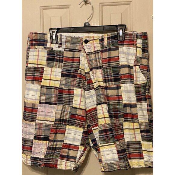 Madison Patchwork Multicolor Shorts Men's Size 36 Flat Front Summer Beach Fun - Picture 3 of 12